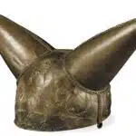 This rare horned helmet dates back 5,000 years from 150 to 50 BC discovered in Berkshire
